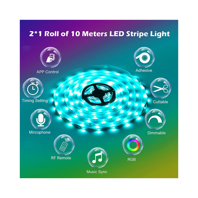 सजावट के लिए OEM SMD 5050 RGB स्मार्ट एलईडी स्ट्रिप लाइट वाटरप्रूफ