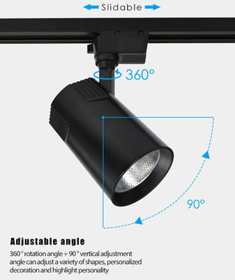 कपड़ों की दुकान के लिए गर्म सफेद एलईडी ट्रैक स्पॉटलाइट 220-240V