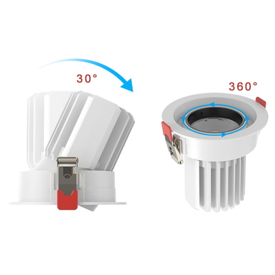 सफेद रंग 12W 15W 24W 30W 35w Dimmable बाथरूम डाउनलाइट्स समायोज्य कोण