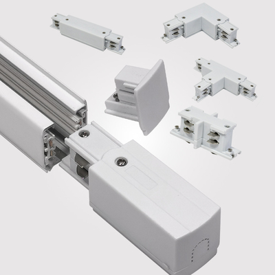 सफ़ेद सरफेस माउंटेड 4 वायर 3 सर्किट ट्रैक रेल AC110 - 248V